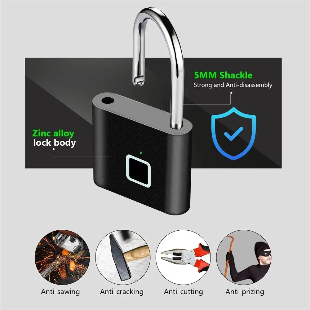 Smart fingeraftryks-låse med USB-opladning og vandtæt design – Titan