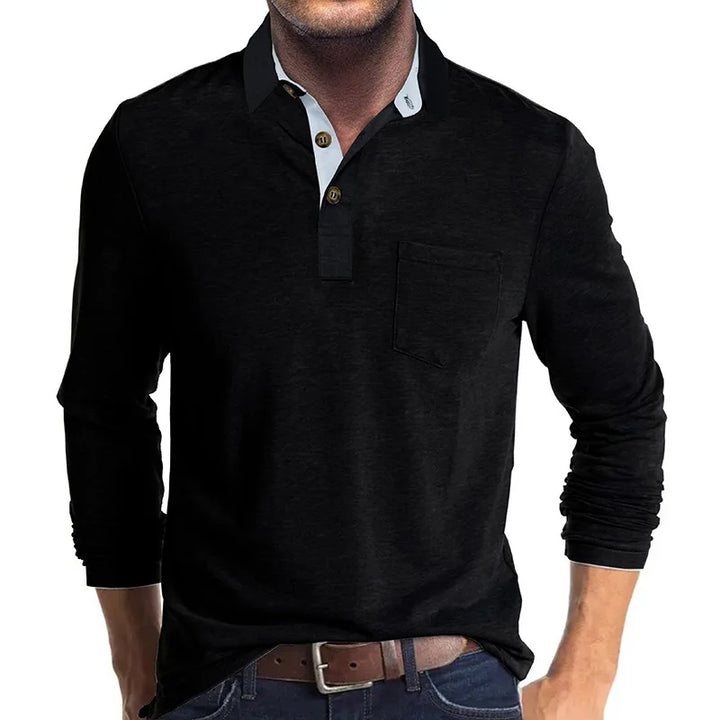 Men's long-sleeve polo breathable & versatile – Matteo