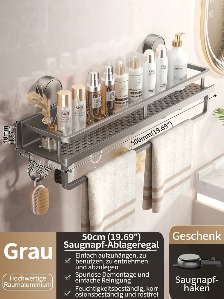 Suction Cup Bathroom Shelf | No-Drill | Drainage Rack Organizer 8