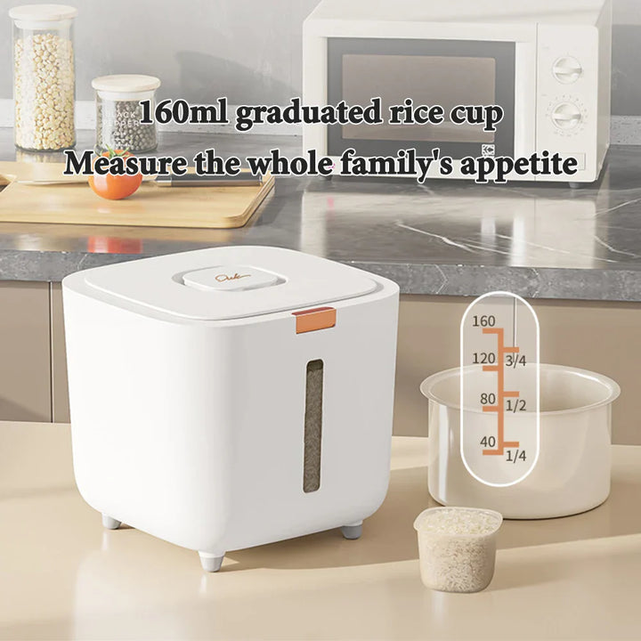 Rice storage box 5–10 kg airtight, moisture- and insect-proof with measuring cup – GrainSafe