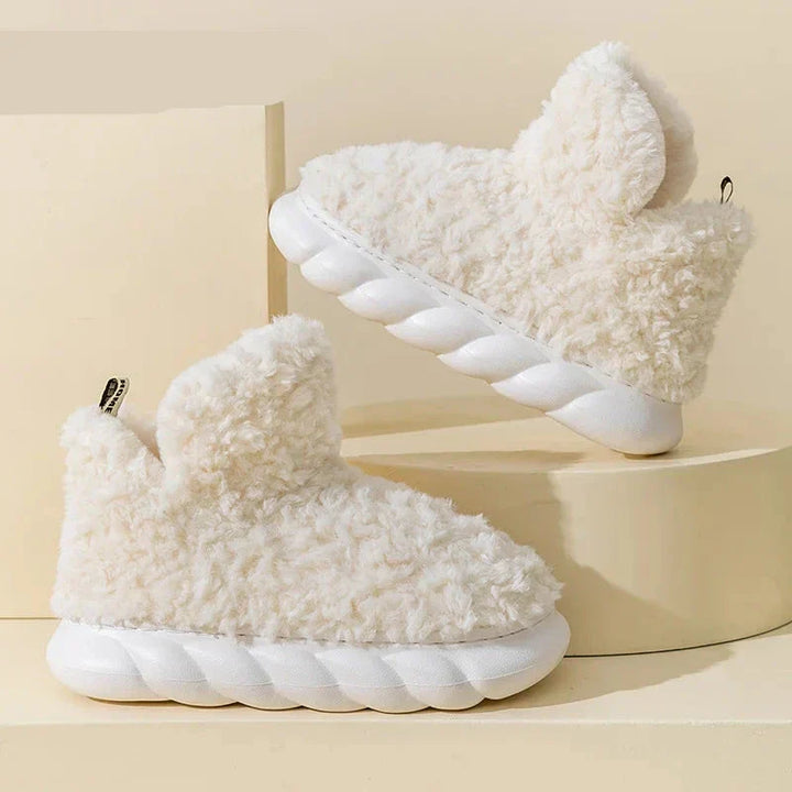 Varme dames hjemmesko i bomuld og plysdyr – CozySteps