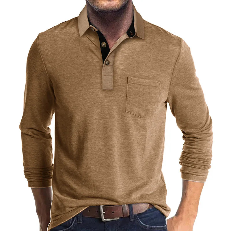 Men's long-sleeve polo breathable & versatile – Matteo