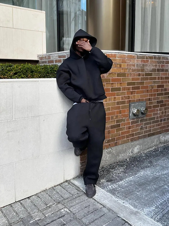 Oversized men's tracksuit with hoodie & jogging pants – Bastian