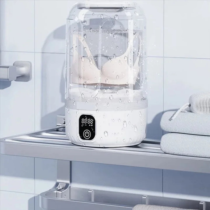 Bærbar mini-vaskemaskine med LED-display til rejser og små tøjstykker