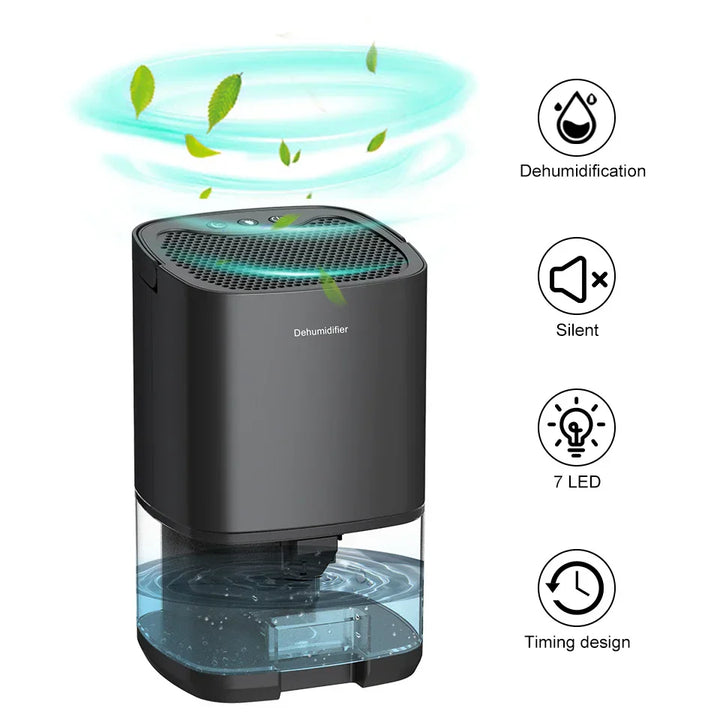 1000ml Portable 2-in-1 Dehumidifier with Air Filter and Night Light – Aveline