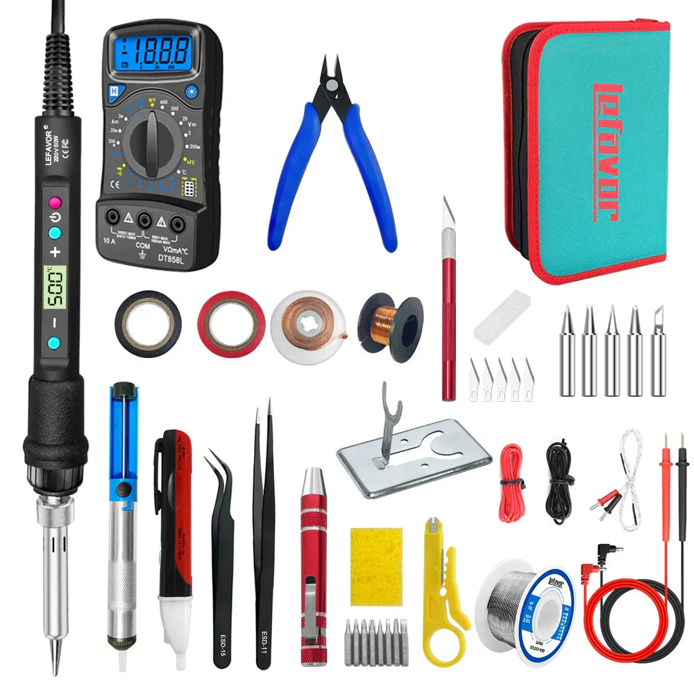 Set de soldador de 80W con pantalla digital y temperatura ajustable – Fusion