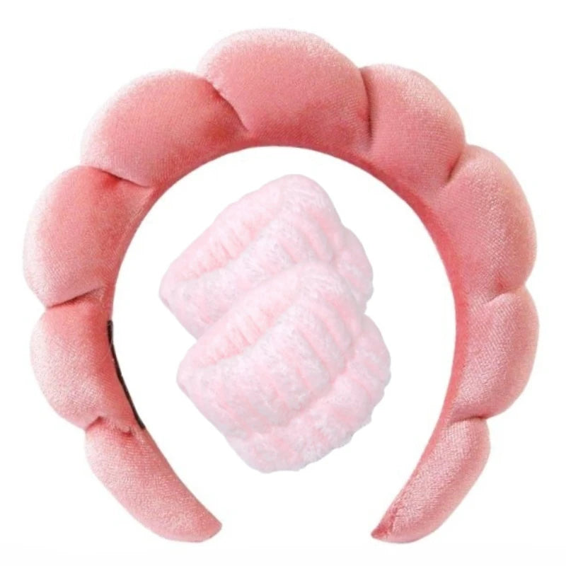 Plüsch Spa Kopfband & Handgelenkband Set - Fluffiea