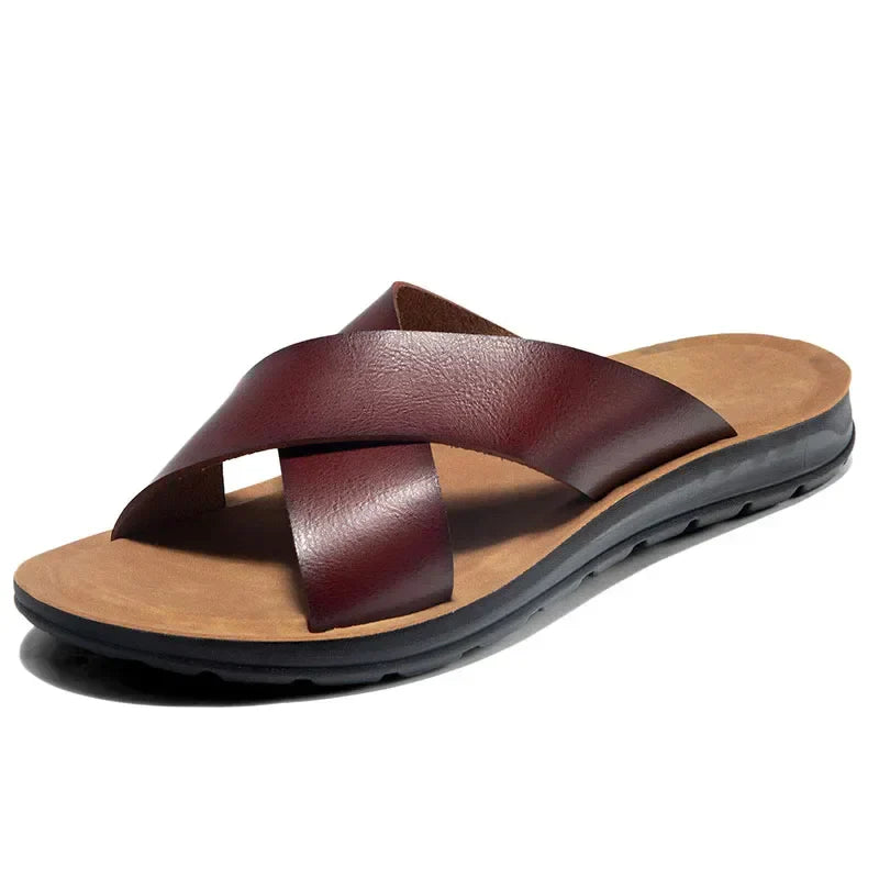Italian men's leather slippers – Lorenzo