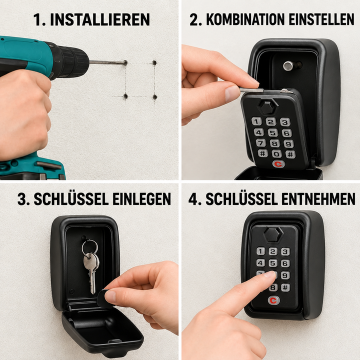 Key Safe with Code | Weatherproof Metal | Adjustable Combination Lock 6