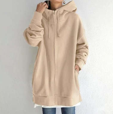 Oversized Damen-Hoodie mit Reißverschluss und Kapuze – Herbstzauber Meliora