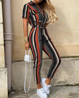Trendy retro-jumpsuit med knappeliste – Velia