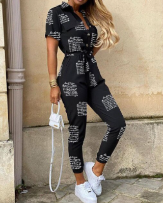 Trendy retro-jumpsuit med knappeliste – Velia