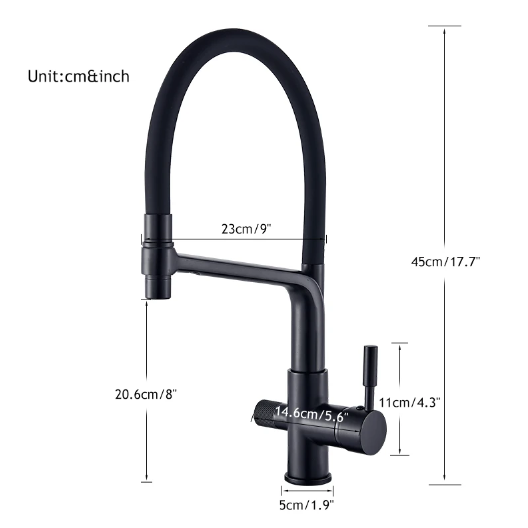 Kitchen faucet with dual spout and water filtration – PureFlow Duo
