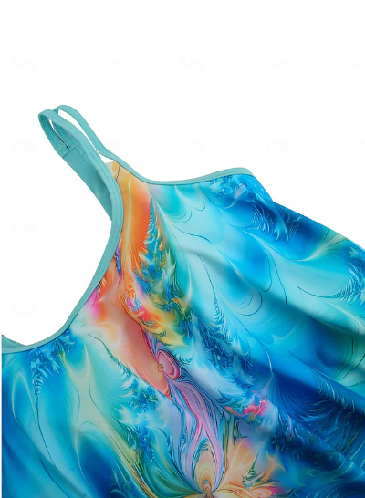 To-delt tankini badedragt med klassisk print – Camille