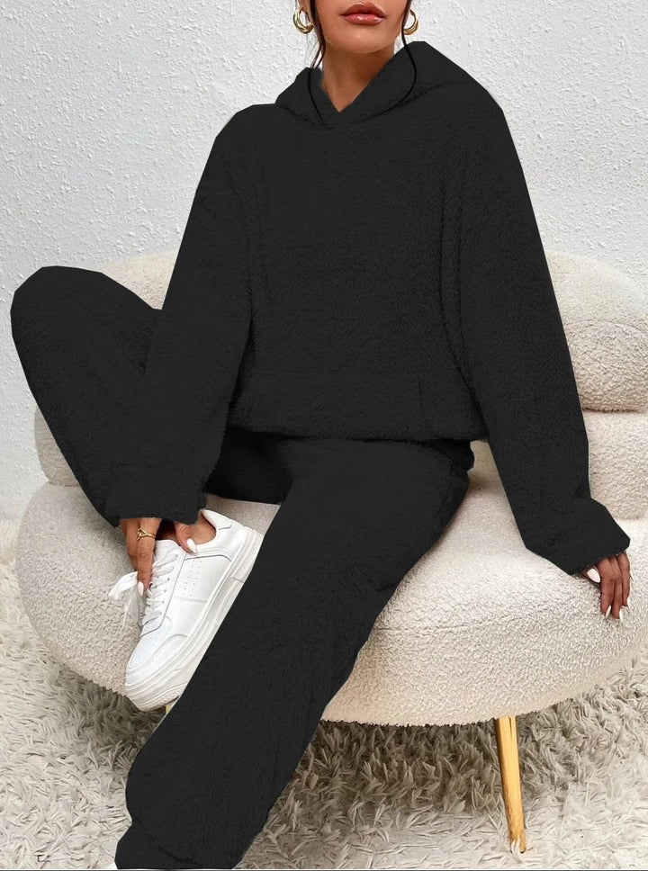 Ultra-comfortable teddy house suit with hood - Lana