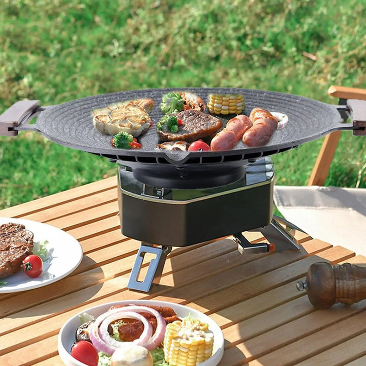 Bærbar aluminiumsgrillpanne med håndtak for camping og grillfest – Arlo