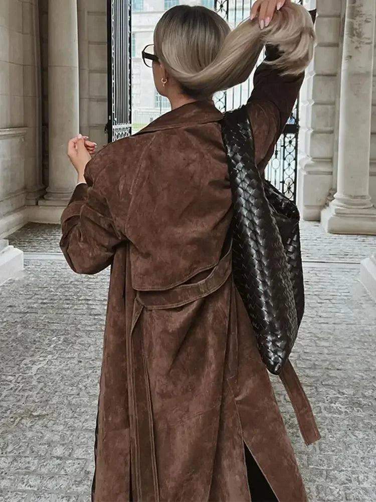 Women's winter coat made of faux suede – Sorina