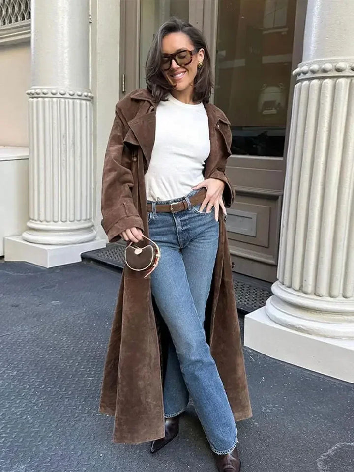 Women's winter coat made of faux suede – Sorina
