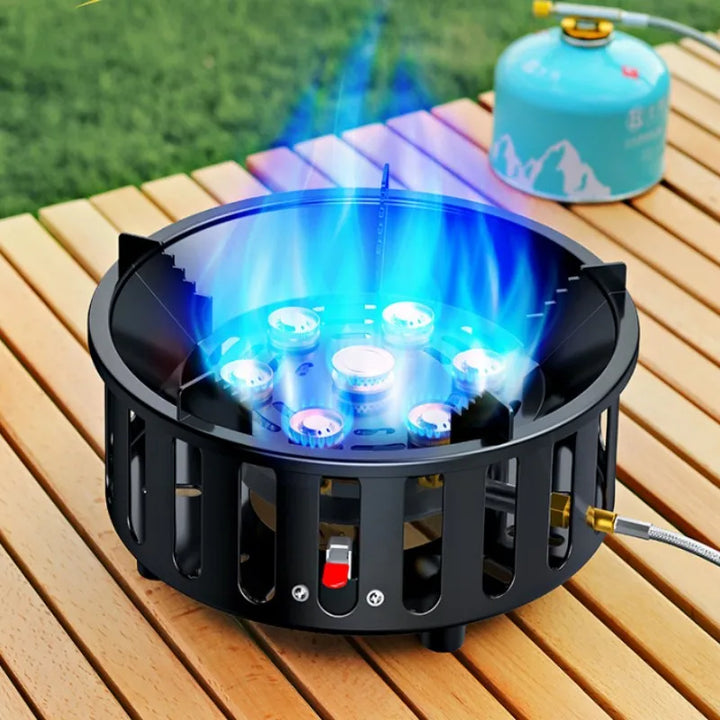 7-Kern bærbar camping gaskomfur med elektronisk tænding – Kael