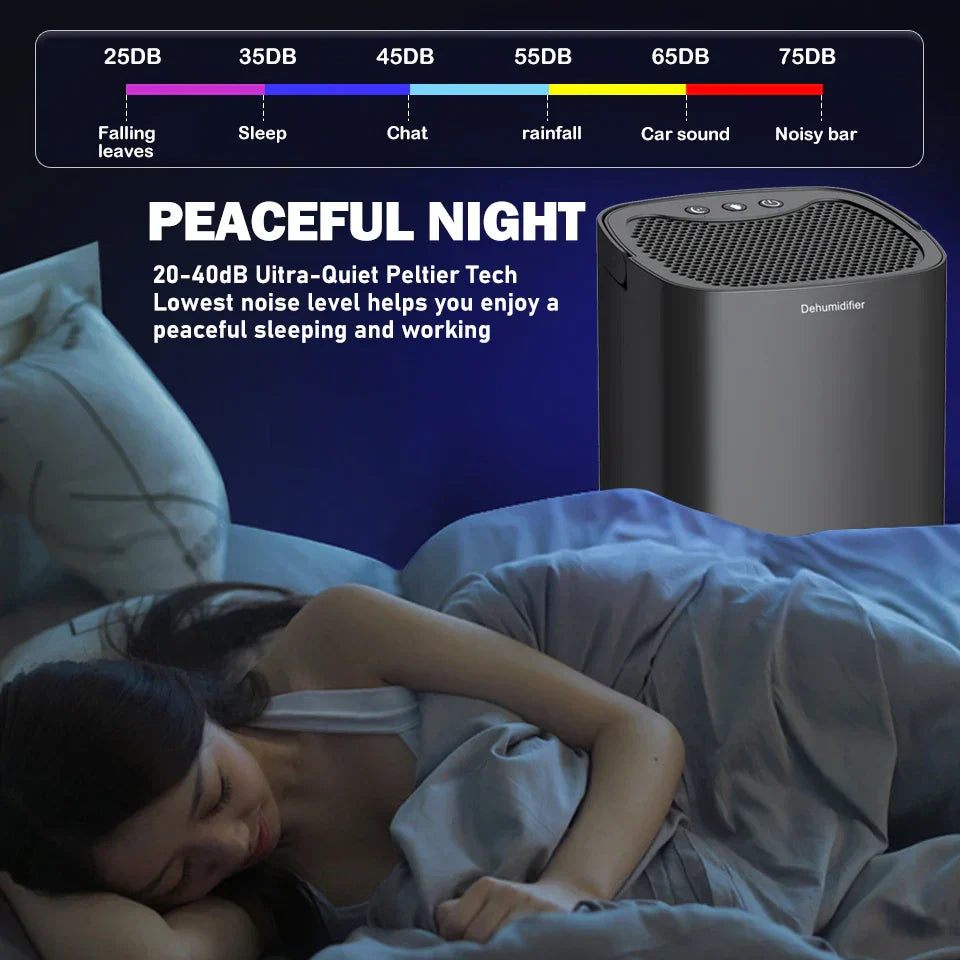 1000ml Portable 2-in-1 Dehumidifier with Air Filter and Night Light – Aveline
