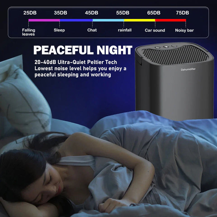 1000ml Portable 2-in-1 Dehumidifier with Air Filter and Night Light – Aveline