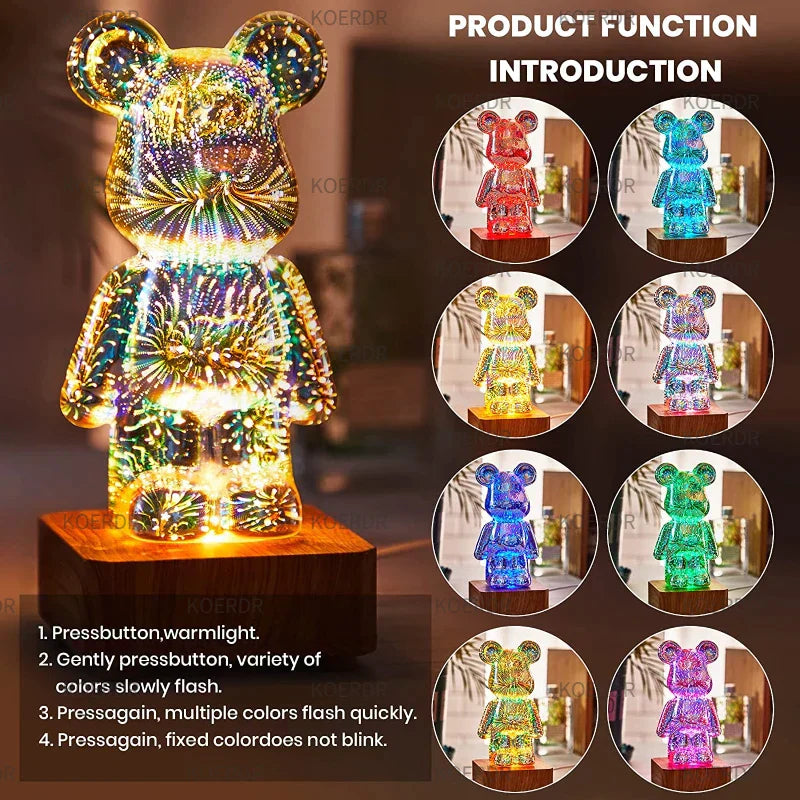 Magical 3D Fireworks Projection Lamp - StarBear