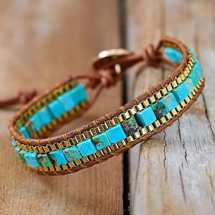 Pulsera de piedra caliza turquesa Kaiserstein – Cairos