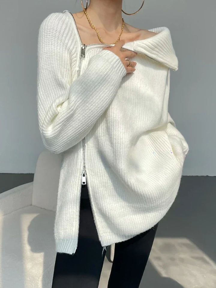 Women's Pullover Vest with Zipper - Clara