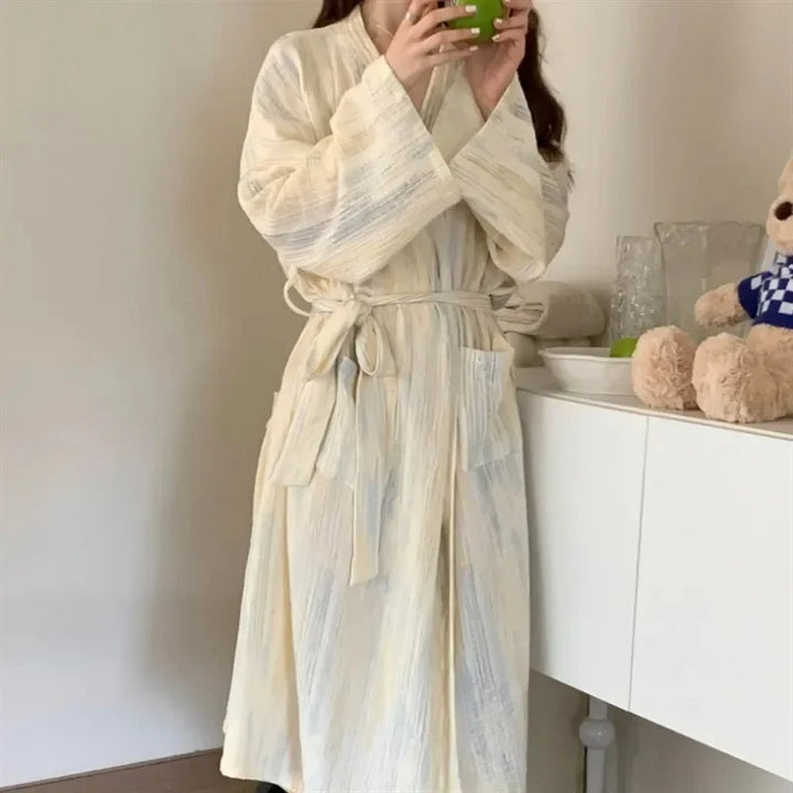 Casual dame sommer badekåbe med kimono-design – Hana