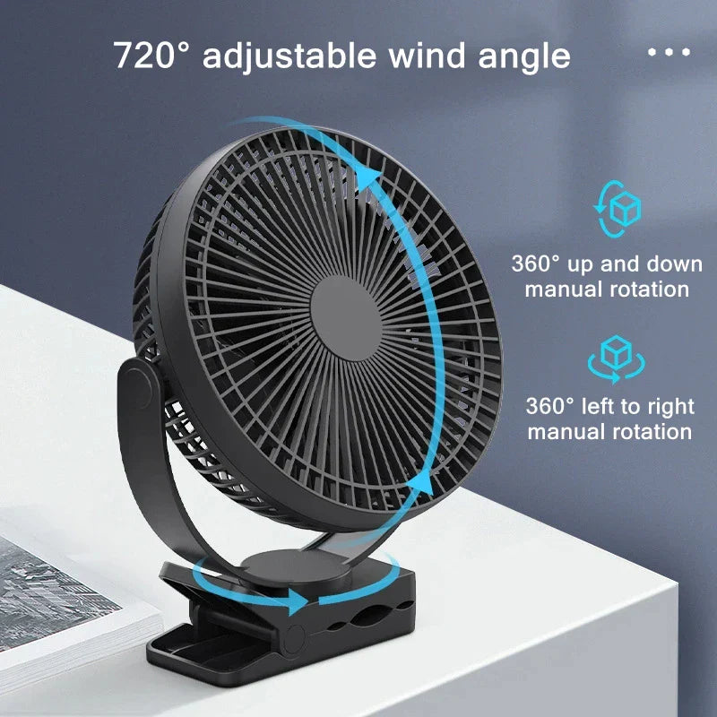 Ventilador portátil USB con batería de 10000mAh y clip – Zephyr