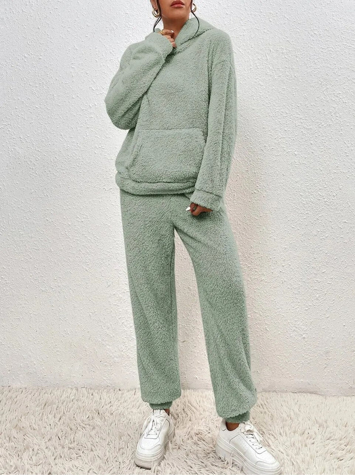 Ultra-comfortable teddy house suit with hood - Lana