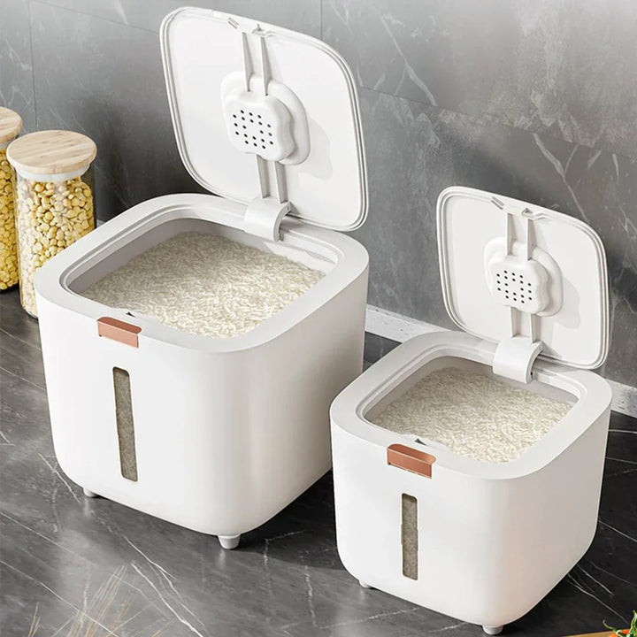 Rice storage box 5–10 kg airtight, moisture- and insect-proof with measuring cup – GrainSafe