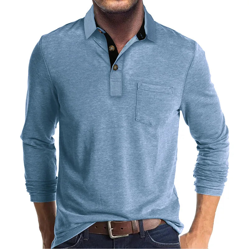 Men's long-sleeve polo breathable & versatile – Matteo