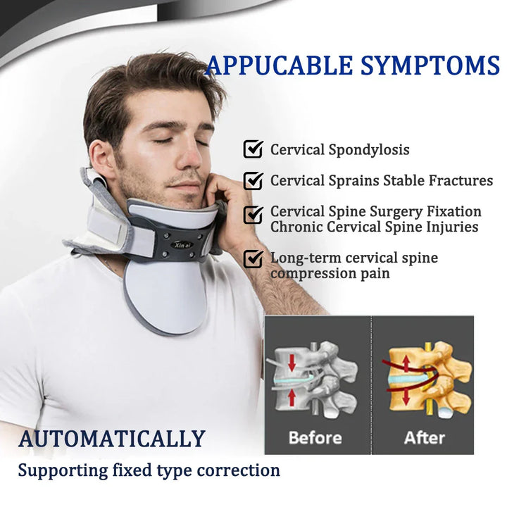 Adjustable Inflatable Neck Traction Device with Heat Pad – Neris