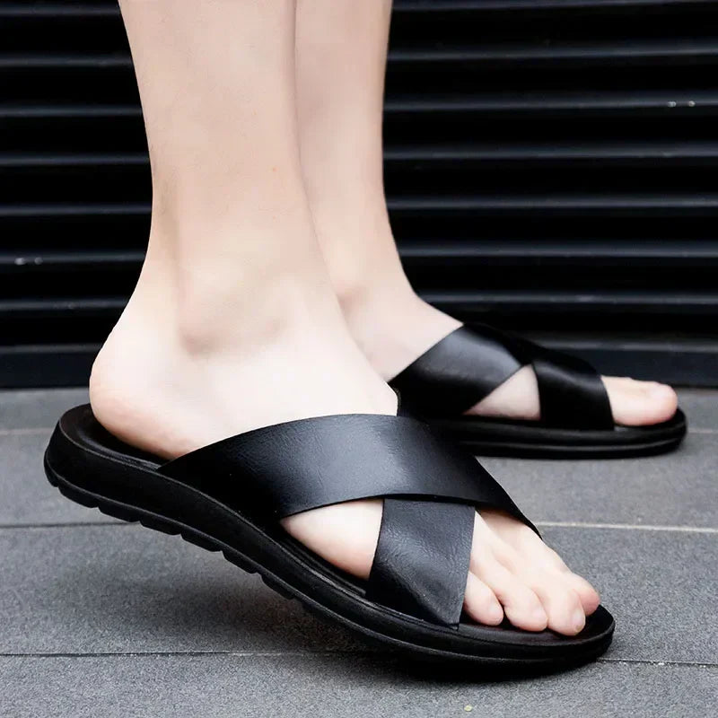 Italian men's leather slippers – Lorenzo