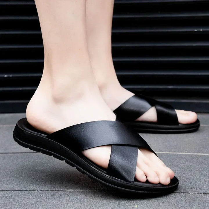 Italian men's leather slippers – Lorenzo