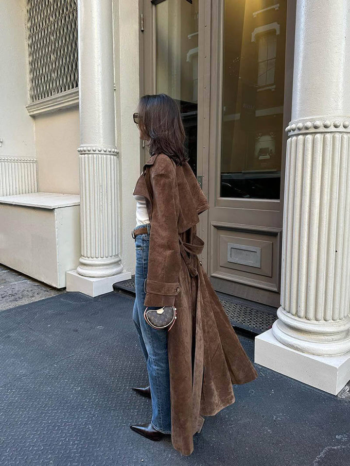 Women's winter coat made of faux suede – Sorina