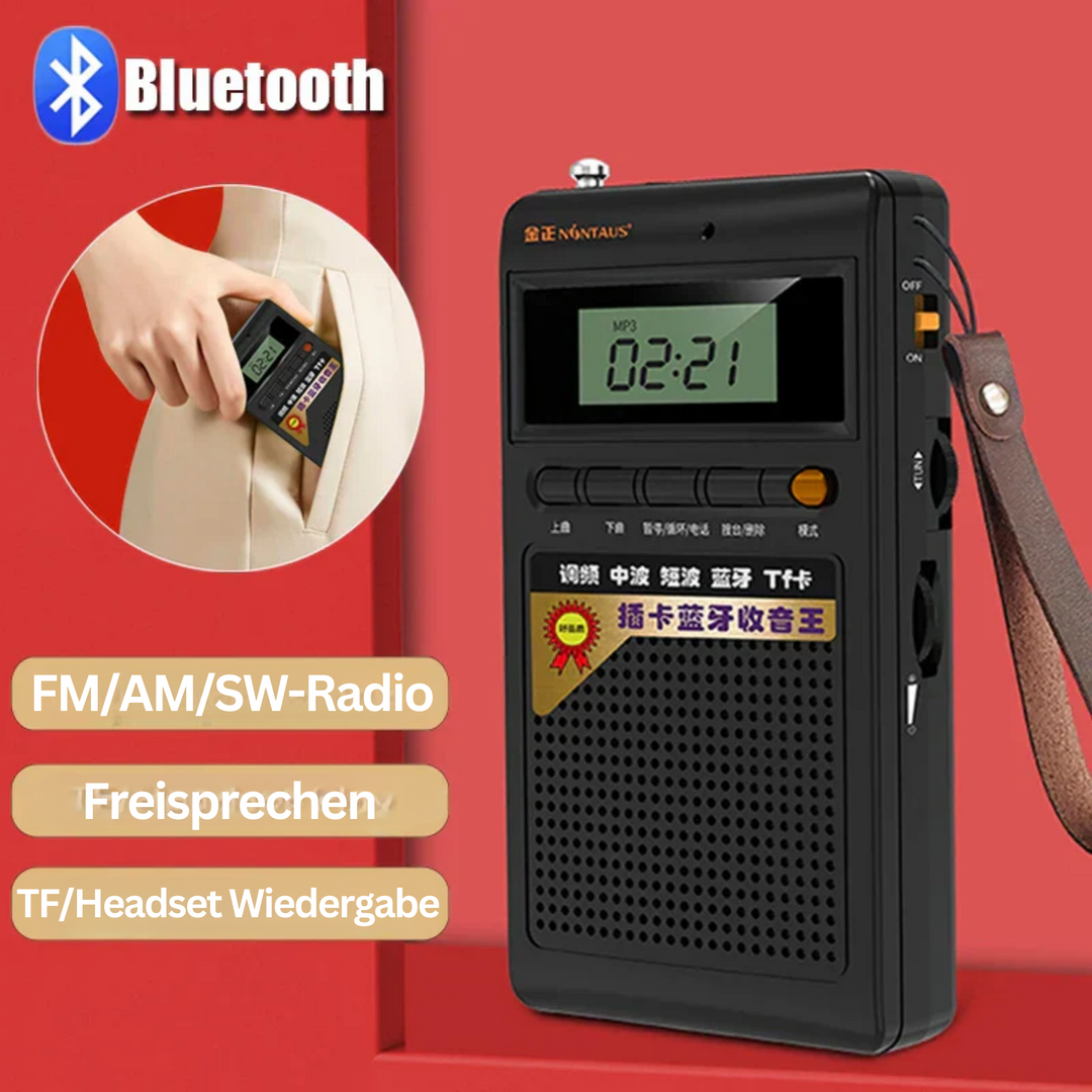 Portable Bluetooth Radio and MP3 Player - SoundPocket Mini