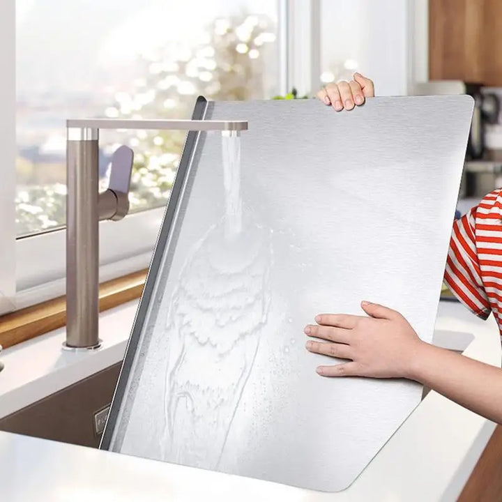 Stainless Steel Cutting Board with Non-Slip & Raised Edge - SteelEdge