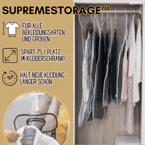 Hängende Vakuum-Aufbewahrungsbeutel für Platzsparenden Schrank, 130 x 60 cm, Transparent 1