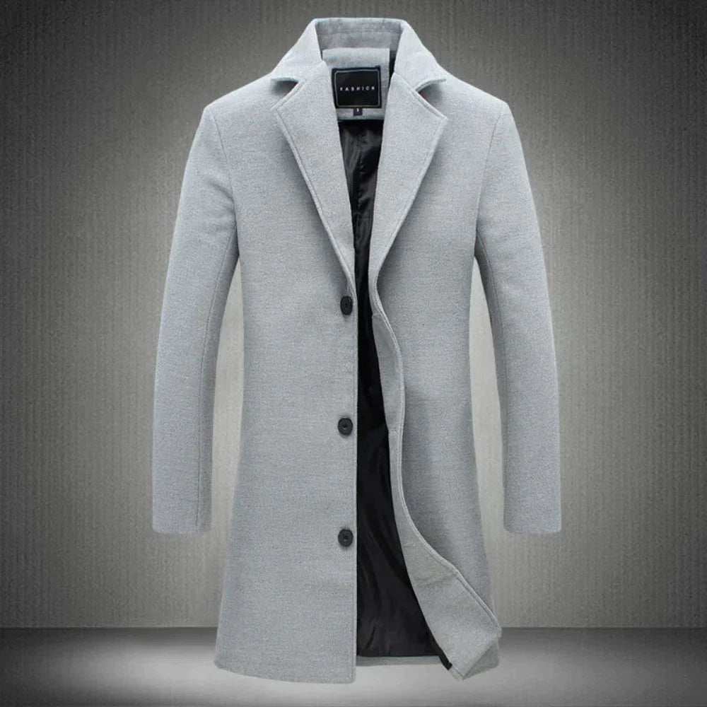 Abrigo de lana elegante para hombre - Maxwell