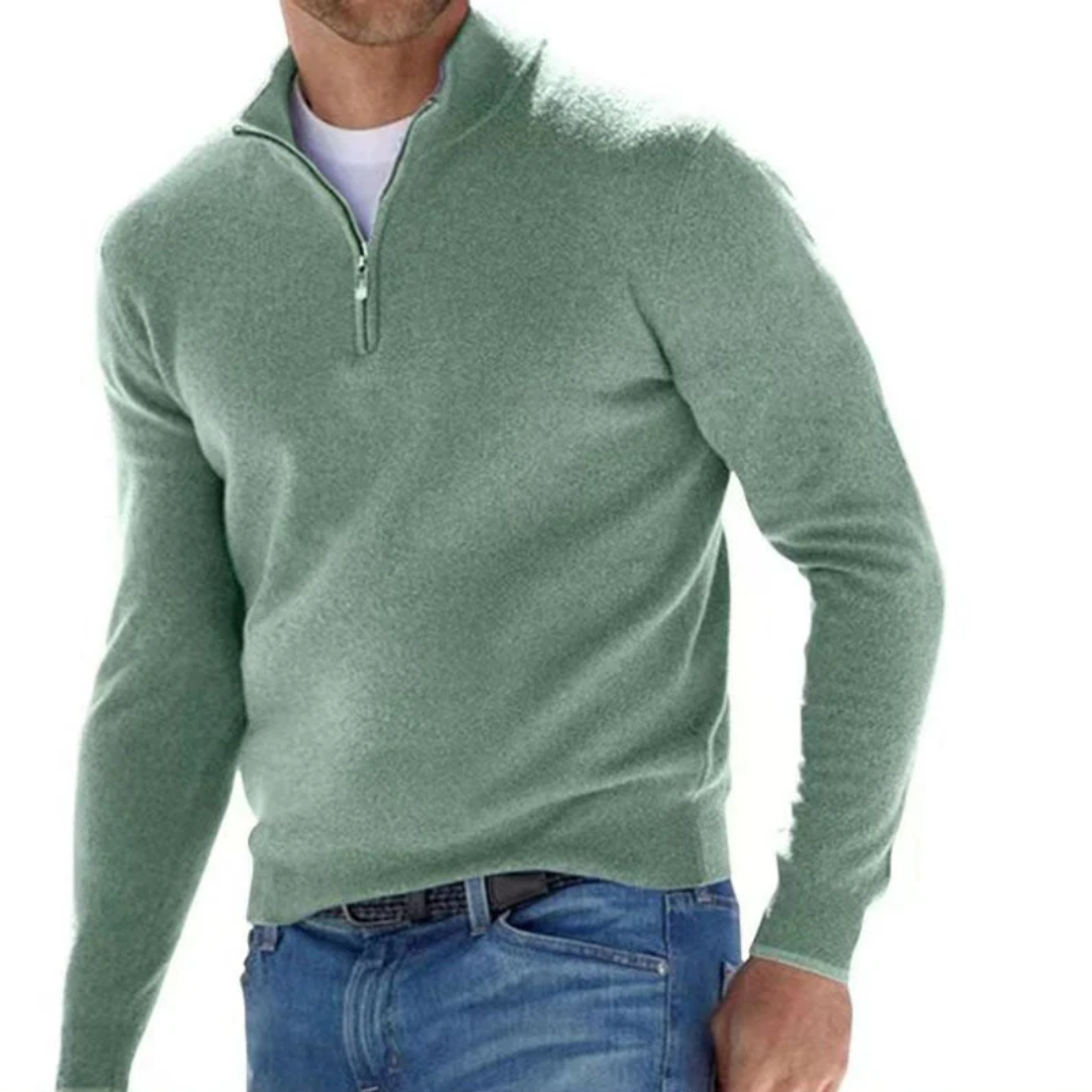 Luxe Men's Sweater with Zipper - Mason