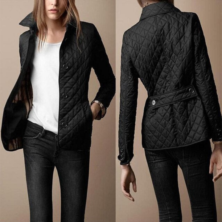 Chaqueta de entretiempo acolchada para mujer con cierre de botones – Armina