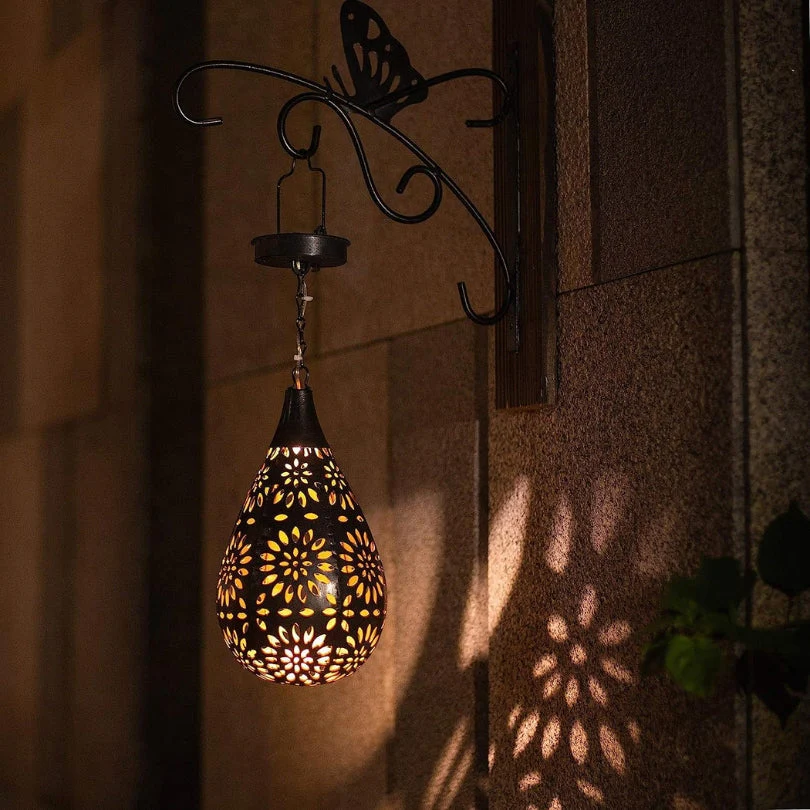 Solar-powered outdoor hanging lamp – LumaBright