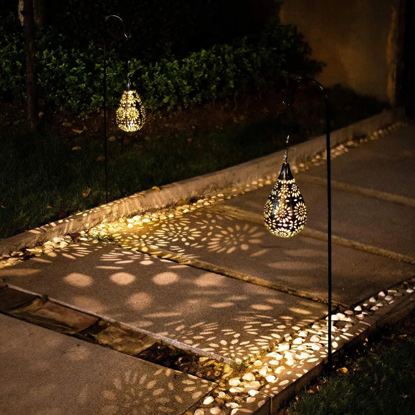 Solar-powered outdoor hanging lamp – LumaBright