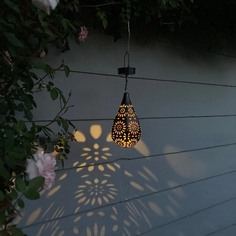 Solar-powered outdoor hanging lamp – LumaBright