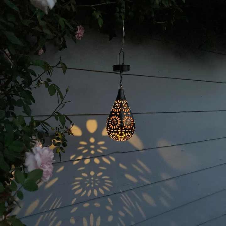 Solar-powered outdoor hanging lamp – LumaBright