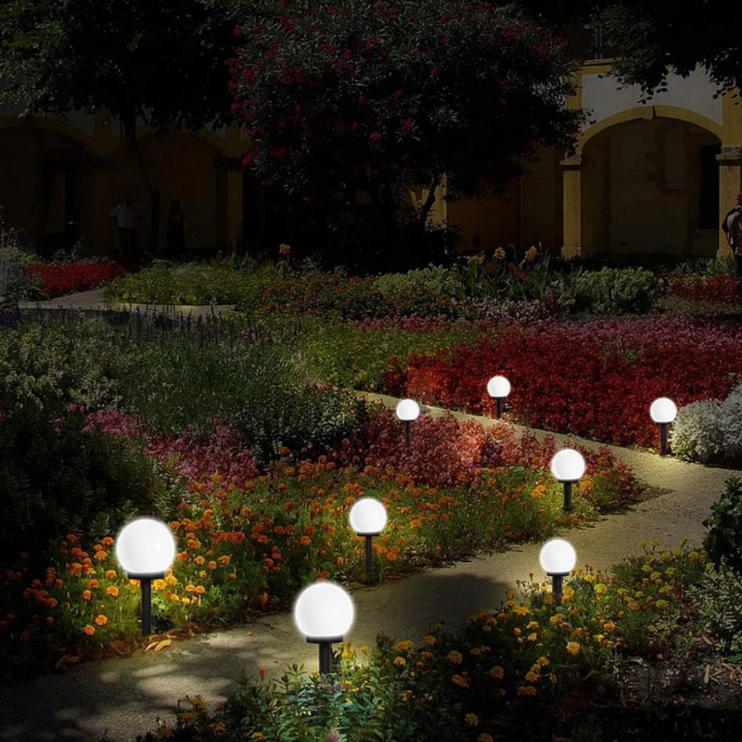 3 piezas de luces solares LED impermeables para jardín - SunLuxe Orbs