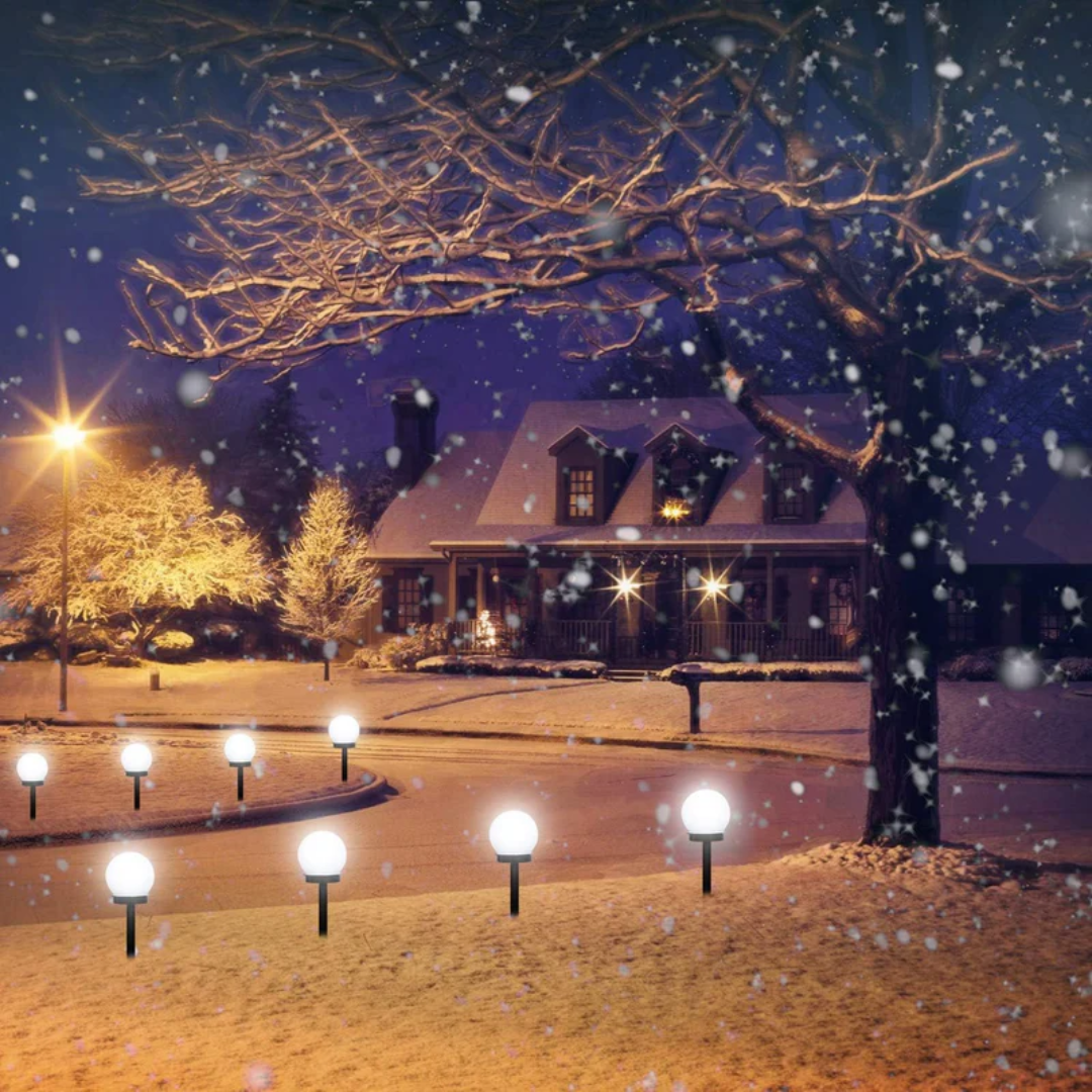 3 piezas de luces solares LED impermeables para jardín - SunLuxe Orbs
