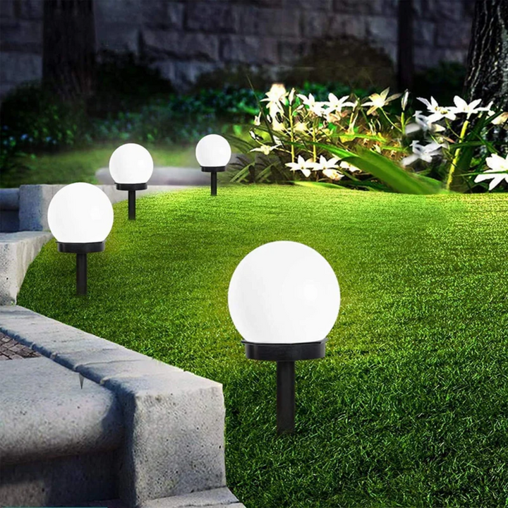 3 piezas de luces solares LED impermeables para jardín - SunLuxe Orbs